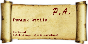 Panyek Attila névjegykártya